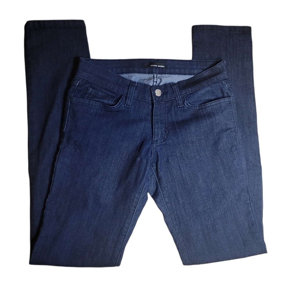 Flying Monkey Mid Rise Dark Wash Stretchy Skinny Jeans - Picture 4 of 12